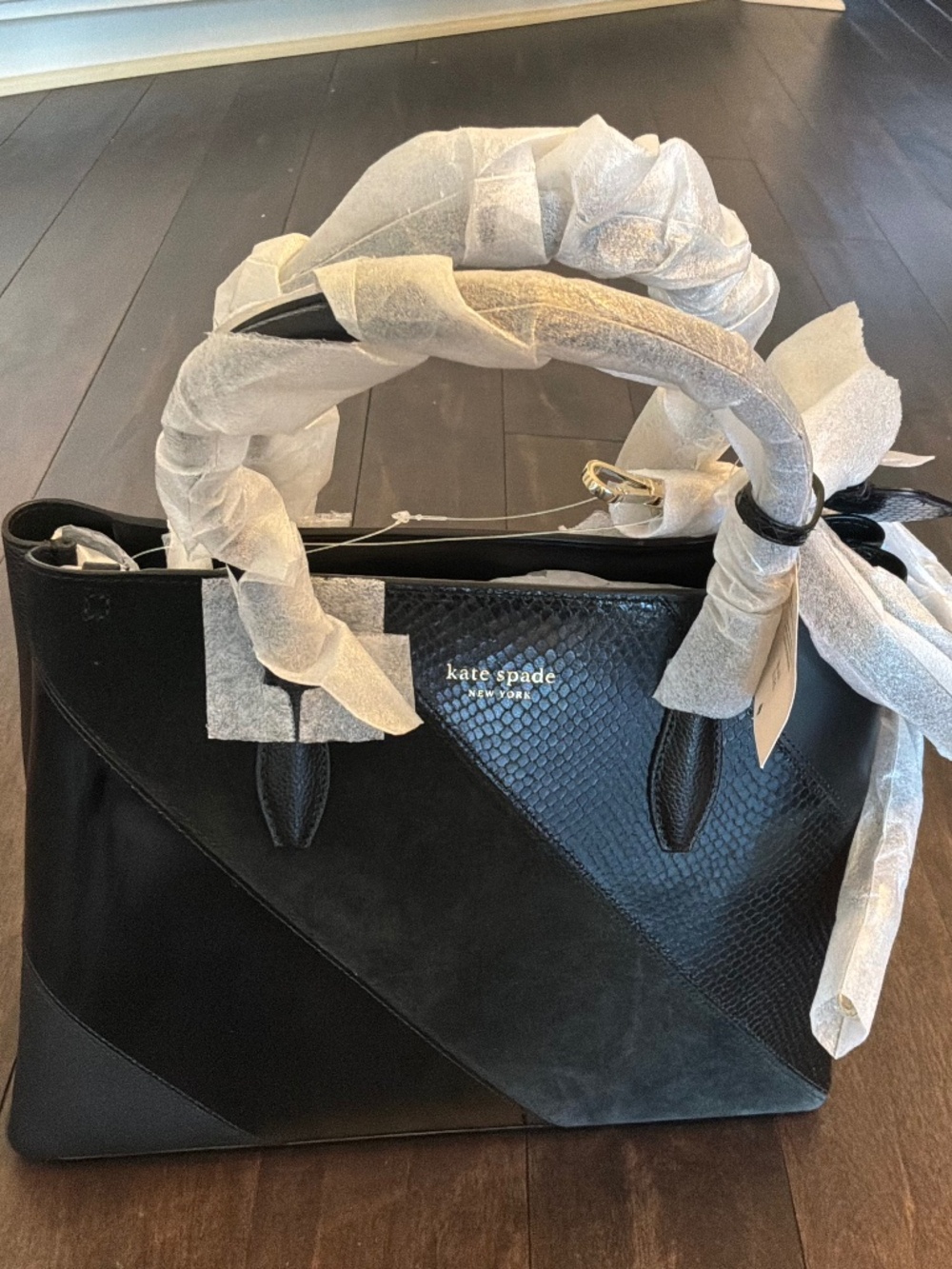 Kate spade medium Eva satchel black mixed material